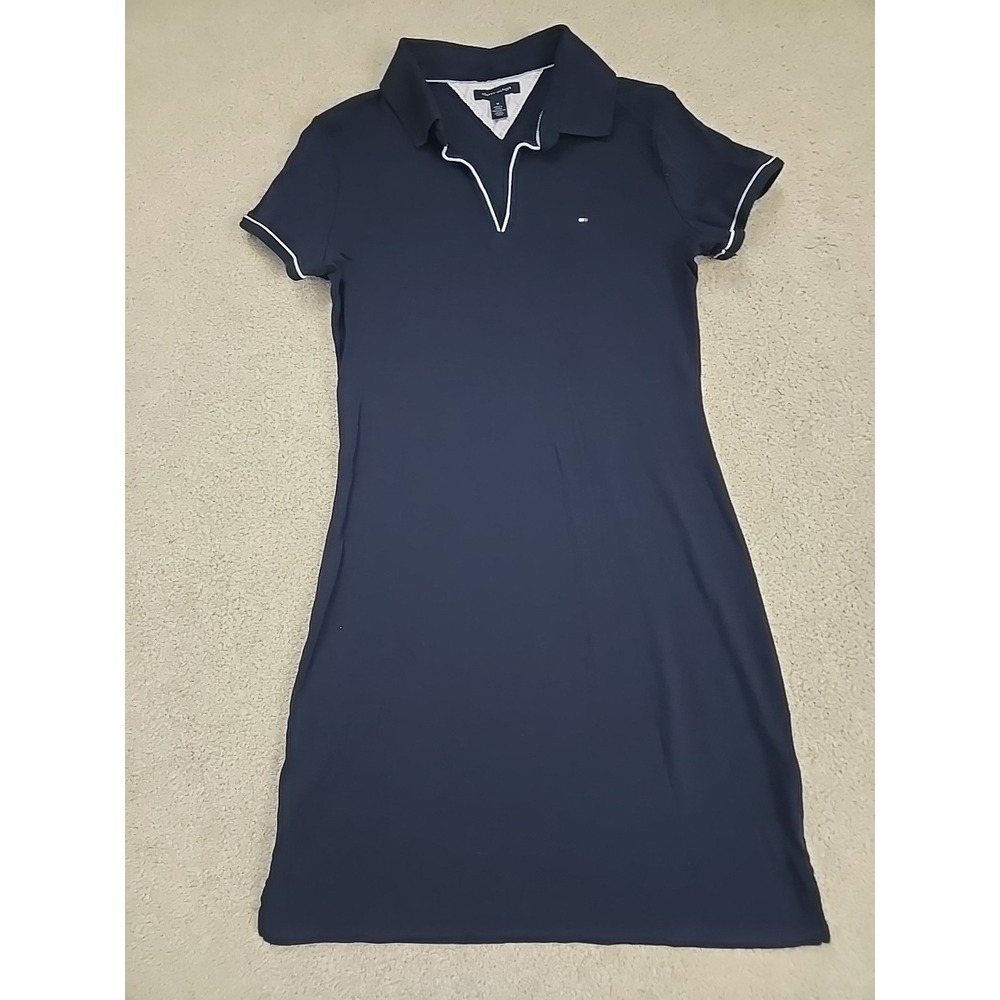 Tommy Hilfiger Womens Navy Blue Johnny Collar Short Sleeve‎ Polo Shirt Dress M